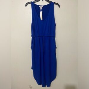 Blue Sleeveless Dress with pockets